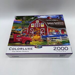 RoseArt Jigsaw Puzzle Multicolor Colorluxe The Barn Dance 2000 Piece Americana